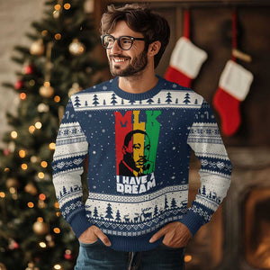 Martin Luther King Jr Ugly Christmas Sweater I Have Dream MLK Quote TS14 Navy Beige Print Your Wear