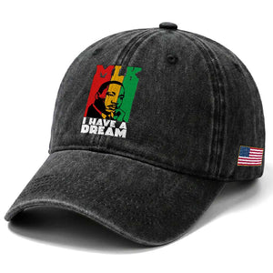 Martin Luther King Jr Washed Cotton Baseball Cap I Have Dream MLK Quote TS14 Print Your Wear