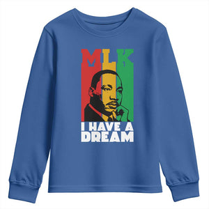 Martin Luther King Jr Youth Sweatshirt I Have Dream MLK Quote TS14 Royal Blue Print Your Wear