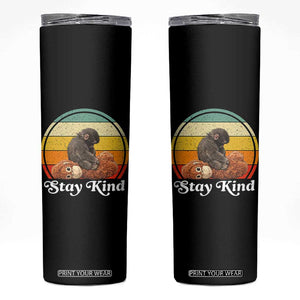 Punch Mokey Skinny Tumbler Viral Trend Baby Monkey Stay Kind TS14 Black Print Your Wear