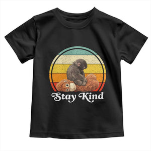 Punch Mokey Toddler T Shirt Viral Trend Baby Monkey Stay Kind TS14 Black Print Your Wear