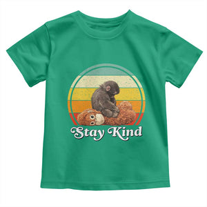 Punch Mokey Toddler T Shirt Viral Trend Baby Monkey Stay Kind TS14 Irish Green Print Your Wear
