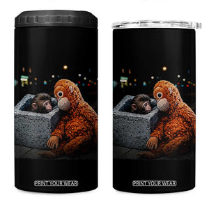 Punch Mokey 4 in 1 Can Cooler Tumbler Viral Trend Baby Monkey Streets Meme TS14 One Size: 16 oz Black Print Your Wear