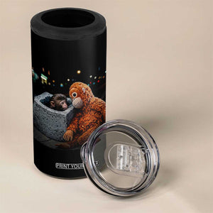 Punch Mokey 4 in 1 Can Cooler Tumbler Viral Trend Baby Monkey Streets Meme TS14 Print Your Wear