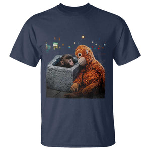 Punch Mokey T Shirt Viral Trend Baby Monkey Streets Meme TS14 Navy Print Your Wear