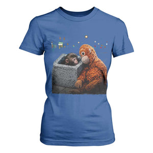 Punch Mokey T Shirt For Women Viral Trend Baby Monkey Streets Meme TS14 Royal Blue Print Your Wear