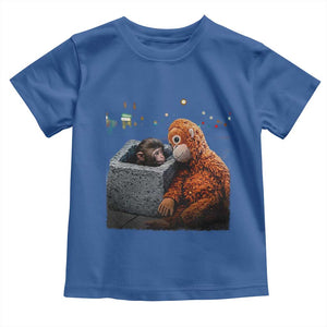 Punch Mokey Toddler T Shirt Viral Trend Baby Monkey Streets Meme TS14 Royal Blue Print Your Wear