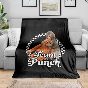 Punch Mokey Throw Blanket Baby Monkey And Plush Toy Viral Trend TS14 Print Your Wear