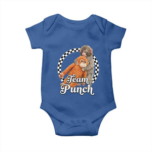 Punch Mokey Baby Onesie Baby Monkey And Plush Toy Viral Trend TS14 Royal Blue Print Your Wear