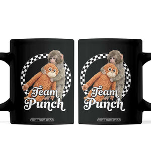 Punch Mokey Coffee Mug Baby Monkey And Plush Toy Viral Trend TS14 Black Print Your Wear