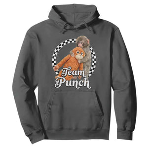 Punch Mokey Hoodie Baby Monkey And Plush Toy Viral Trend TS14 Dark Heather Print Your Wear