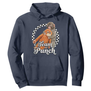Punch Mokey Hoodie Baby Monkey And Plush Toy Viral Trend TS14 Navy Print Your Wear