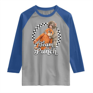 Punch Mokey Raglan Shirt Baby Monkey And Plush Toy Viral Trend TS14 Sport Gray Royal Print Your Wear