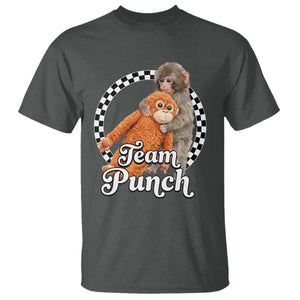 Punch Mokey T Shirt Baby Monkey And Plush Toy Viral Trend TS14 Dark Heather Print Your Wear