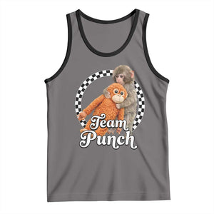 Punch Mokey Tank Top Baby Monkey And Plush Toy Viral Trend TS14 Deep Heather Black Print Your Wear