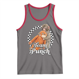Punch Mokey Tank Top Baby Monkey And Plush Toy Viral Trend TS14 Deep Heather Red Print Your Wear