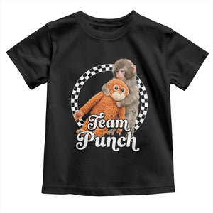 Punch Mokey Toddler T Shirt Baby Monkey And Plush Toy Viral Trend TS14 Black Print Your Wear