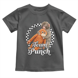 Punch Mokey Toddler T Shirt Baby Monkey And Plush Toy Viral Trend TS14 Dark Heather Print Your Wear