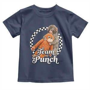 Punch Mokey Toddler T Shirt Baby Monkey And Plush Toy Viral Trend TS14 Navy Print Your Wear