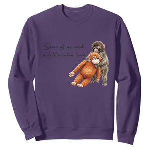 Punch Mokey Sweatshirt Some Of Us Need a Little Extra Love TS14 Purple Print Your Wear