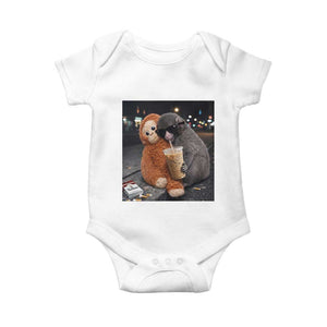 Punch Mokey Baby Onesie Funny Drinking Diet Coke Sunglasses Street Meme TS14 White Print Your Wear