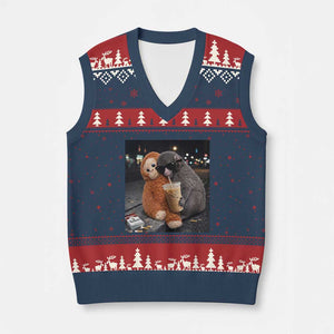 Punch Mokey V-Neck Knit Sweater Vest Funny Drinking Diet Coke Sunglasses Street Meme TS14 Navy Red Print Your Wear