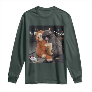 Punch Mokey Long Sleeve Shirt Funny Drinking Diet Coke Sunglasses Street Meme TS14 Dark Forest Green Print Your Wear