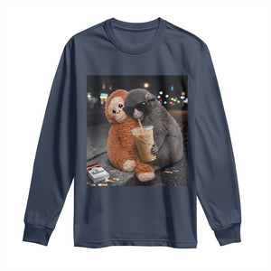 Punch Mokey Long Sleeve Shirt Funny Drinking Diet Coke Sunglasses Street Meme TS14 Navy Print Your Wear