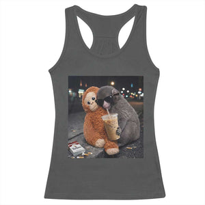 Punch Mokey Racerback Tank Top Funny Drinking Diet Coke Sunglasses Street Meme TS14 Dark Heather Print Your Wear