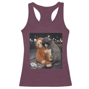 Punch Mokey Racerback Tank Top Funny Drinking Diet Coke Sunglasses Street Meme TS14 Maroon Print Your Wear