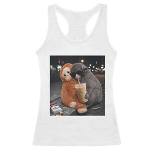 Punch Mokey Racerback Tank Top Funny Drinking Diet Coke Sunglasses Street Meme TS14 White Print Your Wear