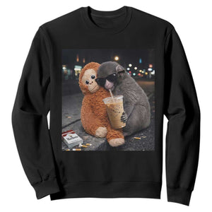 Punch Mokey Sweatshirt Funny Drinking Diet Coke Sunglasses Street Meme TS14 Black Print Your Wear