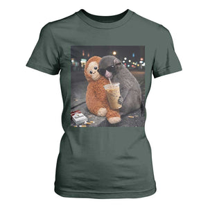 Punch Mokey T Shirt For Women Funny Drinking Diet Coke Sunglasses Street Meme TS14 Dark Forest Green Print Your Wear