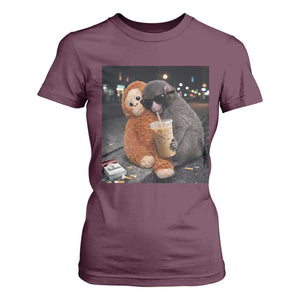 Punch Mokey T Shirt For Women Funny Drinking Diet Coke Sunglasses Street Meme TS14 Maroon Print Your Wear