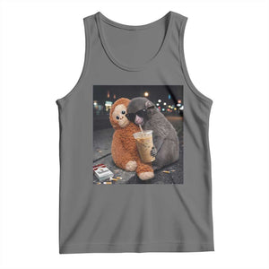 Punch Mokey Meme Tank Top Funny Drinking Iced Coffee Sunglasses Street TS14