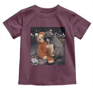 Punch Mokey Toddler T Shirt Funny Drinking Diet Coke Sunglasses Street Meme TS14 Maroon Print Your Wear