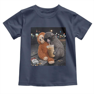 Punch Mokey Toddler T Shirt Funny Drinking Diet Coke Sunglasses Street Meme TS14 Navy Print Your Wear