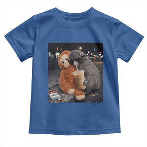 Punch Mokey Toddler T Shirt Funny Drinking Diet Coke Sunglasses Street Meme TS14 Royal Blue Print Your Wear