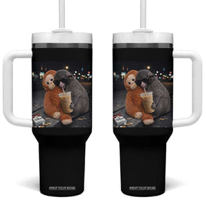 Punch Mokey Tumbler With Handle Funny Drinking Diet Coke Sunglasses Street Meme TS14 One Size: 40 oz Black Print Your Wear