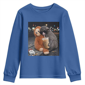 Punch Mokey Youth Sweatshirt Funny Drinking Diet Coke Sunglasses Street Meme TS14 Royal Blue Print Your Wear