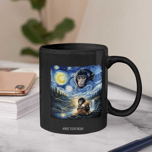 Punch Mokey Coffee Mug Viral Baby Monkey Starry Night Van Gogh TS14 Print Your Wear