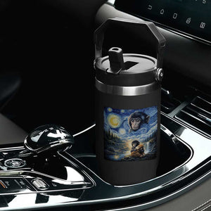 Punch Mokey Flip Straw Tumbler Viral Baby Monkey Starry Night Van Gogh TS14 Print Your Wear