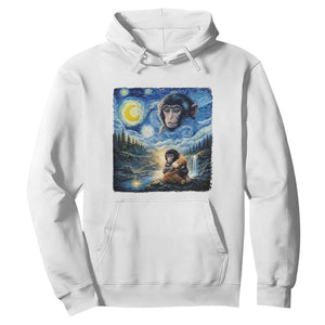 Punch Mokey Hoodie Viral Baby Monkey Starry Night Van Gogh TS14 White Print Your Wear