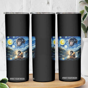 Punch Mokey Skinny Tumbler Viral Baby Monkey Starry Night Van Gogh TS14 Print Your Wear
