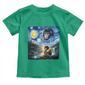 Punch Mokey Toddler T Shirt Viral Baby Monkey Starry Night Van Gogh TS14 Irish Green Print Your Wear