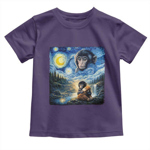 Punch Mokey Toddler T Shirt Viral Baby Monkey Starry Night Van Gogh TS14 Purple Print Your Wear