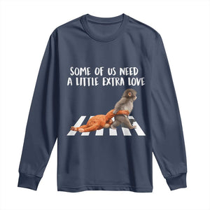 Punch Mokey Meme Long Sleeve Shirt Some Of Us Need a Little Extra Love TS14 Navy Print Your Wear