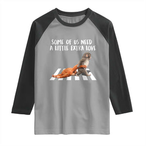 Punch Mokey Meme Raglan Shirt Some Of Us Need a Little Extra Love TS14 Sport Gray Black Print Your Wear