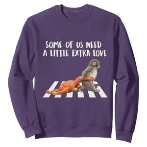 Punch Mokey Meme Sweatshirt Some Of Us Need a Little Extra Love TS14 Purple Print Your Wear