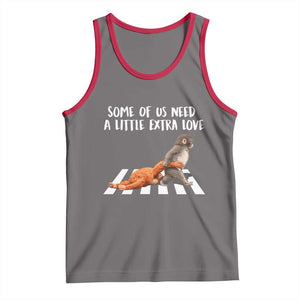 Punch Mokey Meme Tank Top Some Of Us Need a Little Extra Love TS14 Deep Heather Red Print Your Wear